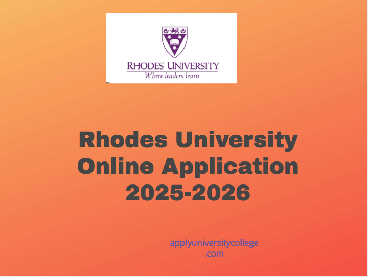 Rhodes University Online Application 20252026 University College