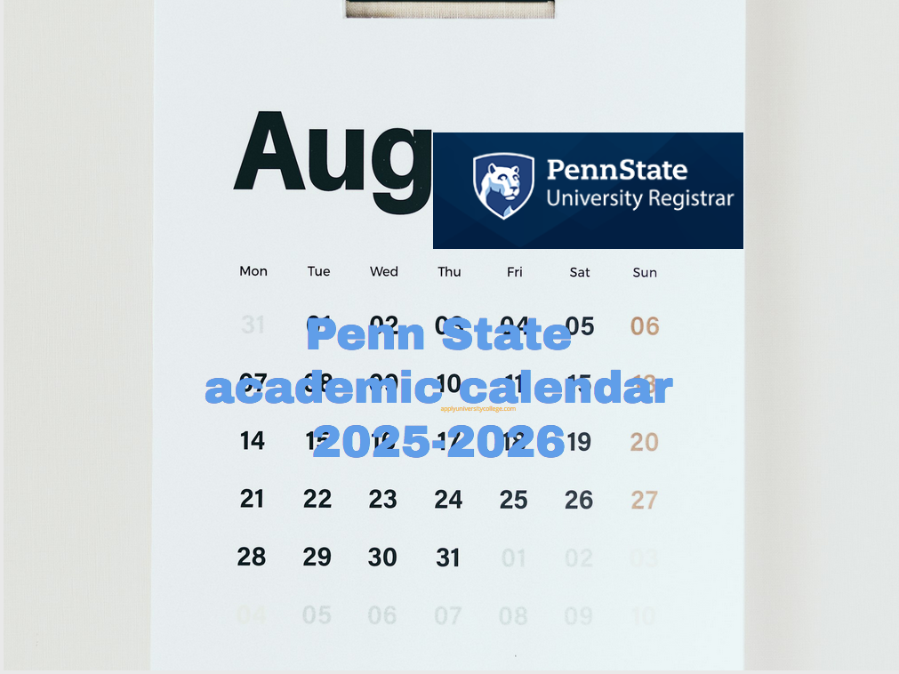 Penn State academic calendar 2025-2026 - University College